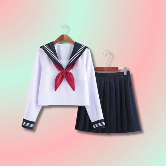 Red Tie Japanese School Outfit
