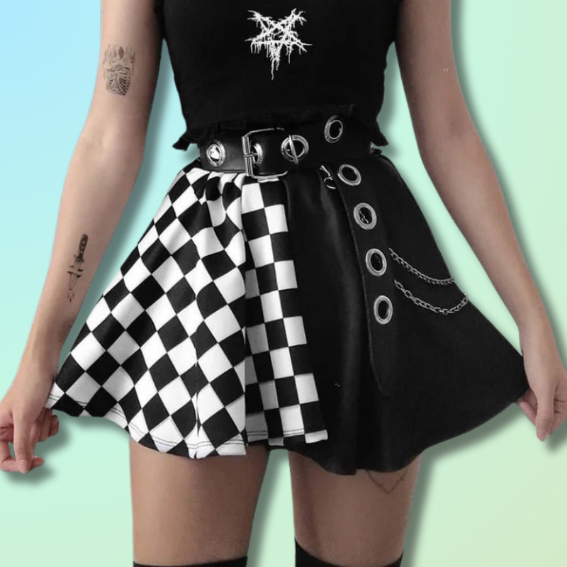 Edgy Kawaii Goth Skirt
