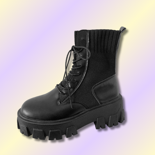 Bottines Plateforme à Lacets pour Femme