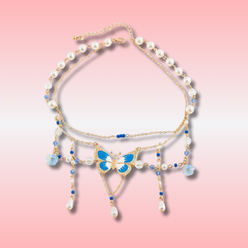 Collier Perle et Papillon Kawaii