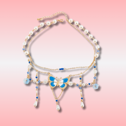 Collier Perle et Papillon Kawaii