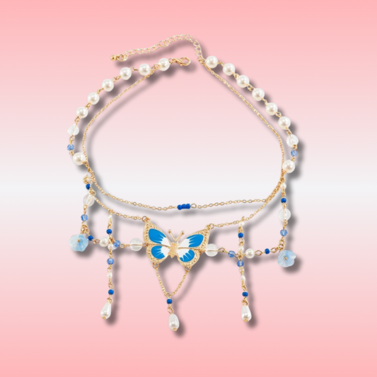 Collier Perle et Papillon Kawaii