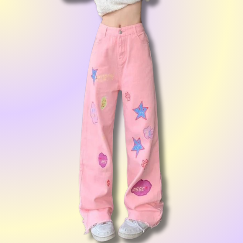 Jean Taille Haute Kawaii 