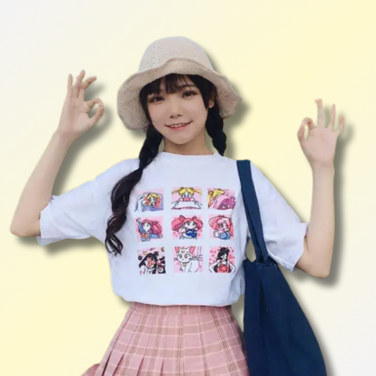 Cute Cartoon Print Loose Shirt