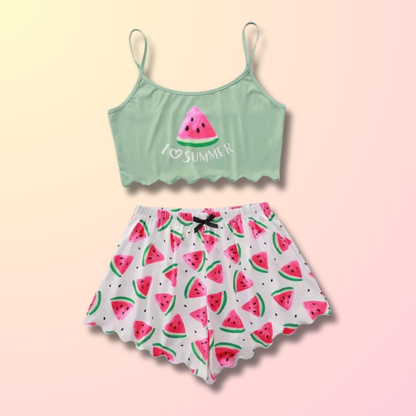 Ensemble Pyjama Short motif Pastèque