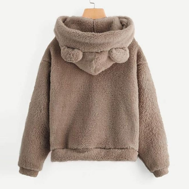 Sweat à Capuche en Polaire Oreilles d'Ours 