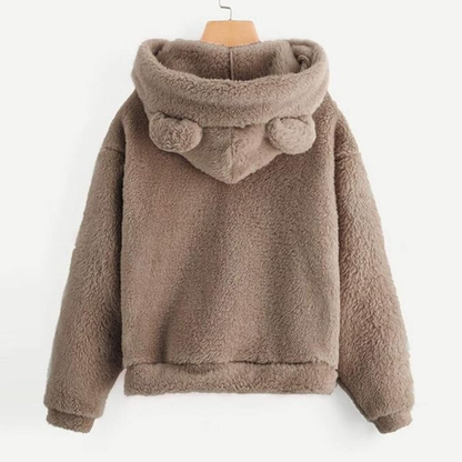 Sweat à Capuche en Polaire Oreilles d'Ours 