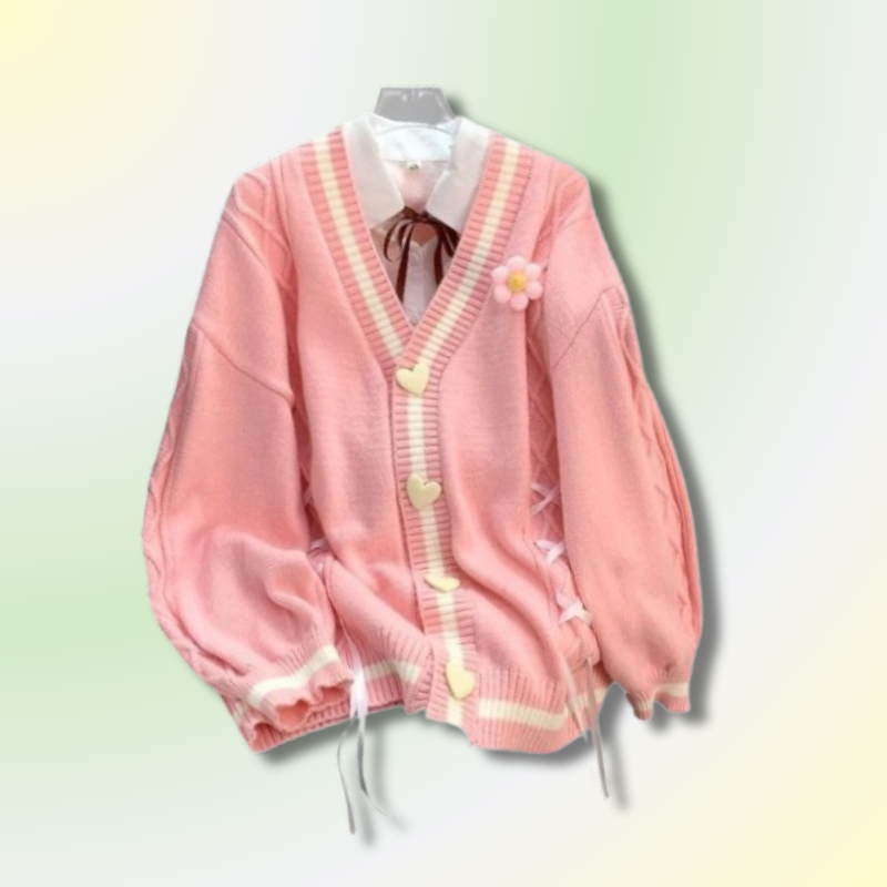 Cardigan à Noeuds Kawaii