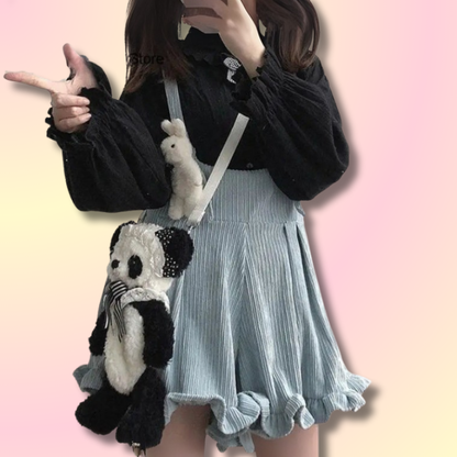Cute Corduroy Short Dungarees