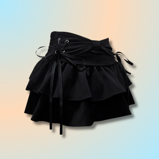 Mini Jupe à Lacets Kawaii