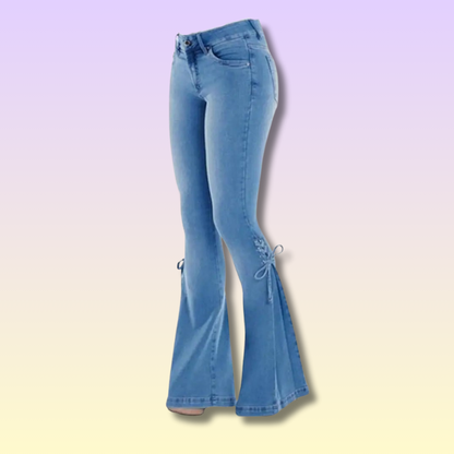 Jean Flare à Lacets Kawaii
