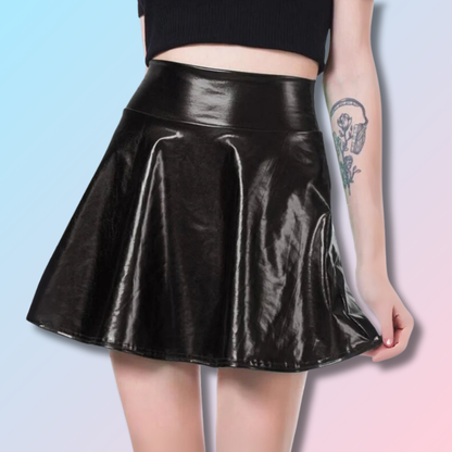 Kawaii Leather Mini Skirt