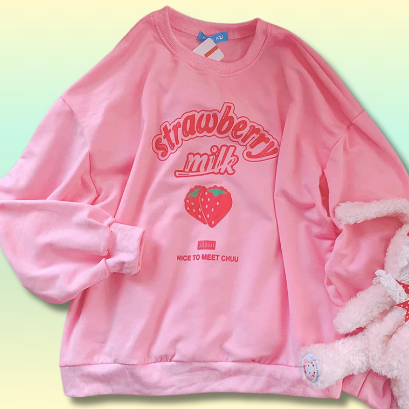 Pull Oversize Rose Kawaii