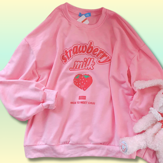 Pull Oversize Rose Kawaii
