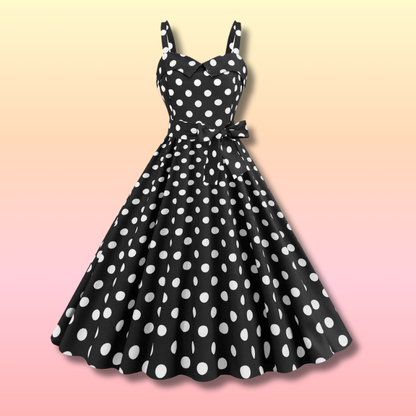Kawaii Bow Tie Pin-Up Dress