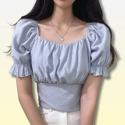 Puff Sleeve Kawaii Crop Top