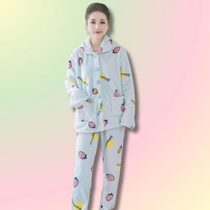 Kawaii Flannel Pajama Pants Set