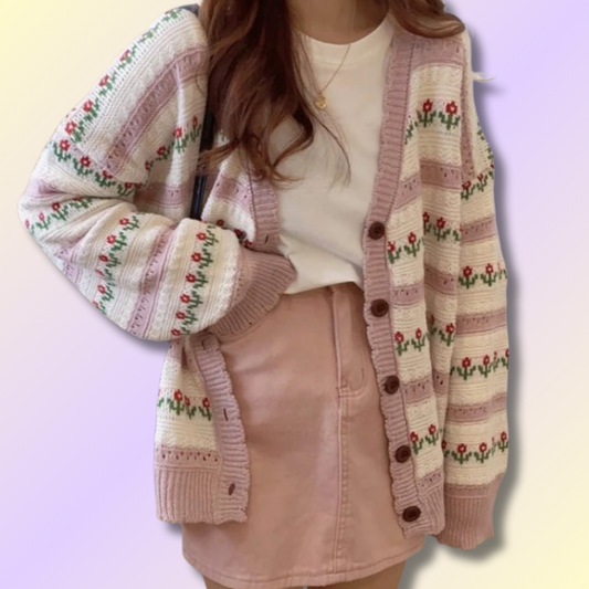 Cute Oversized Knitted Cardigan