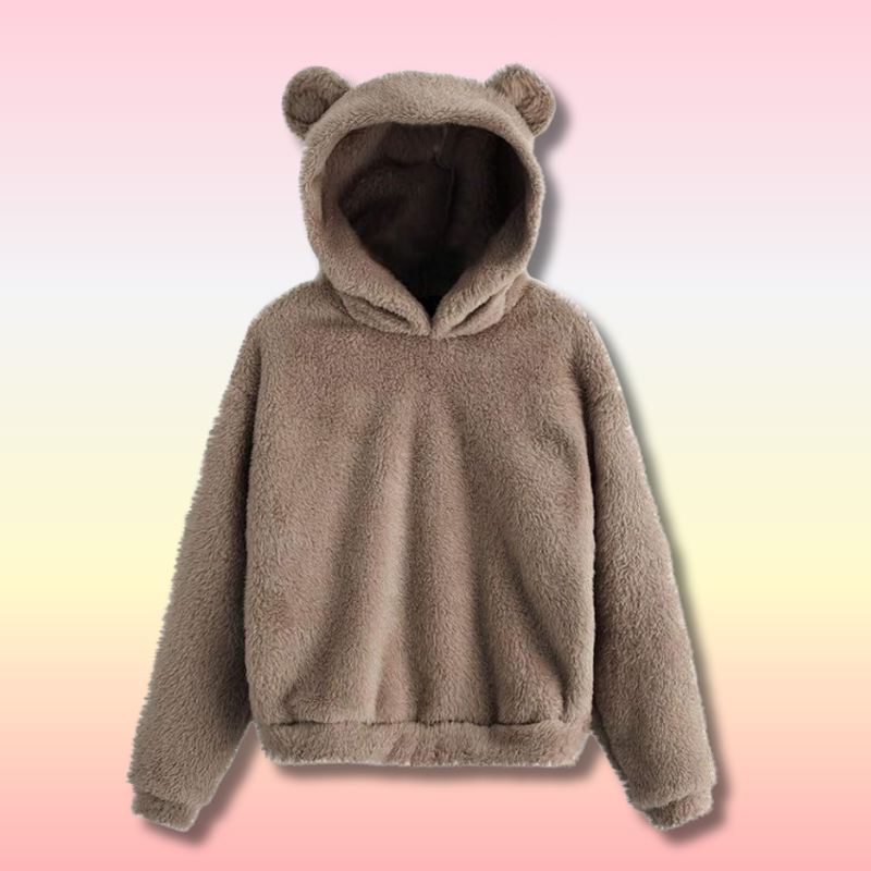 Sweat à Capuche en Polaire Oreilles d'Ours 