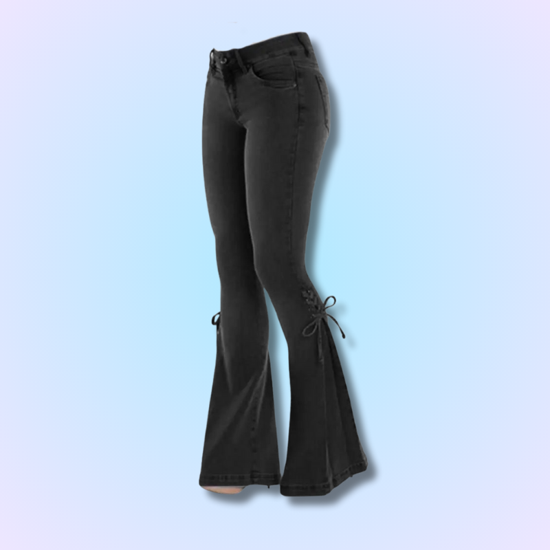 Jean Flare à Lacets Kawaii