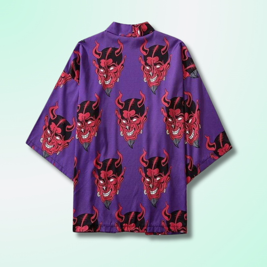 Kimono Japonais Violet Demon