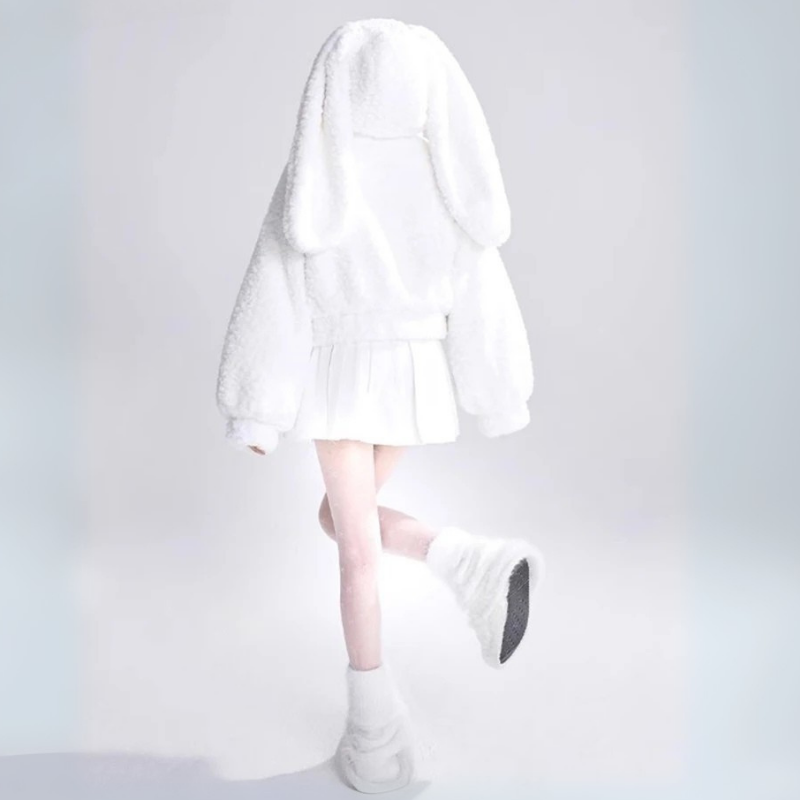 Veste à Capuche en Polaire Pelucheuse
