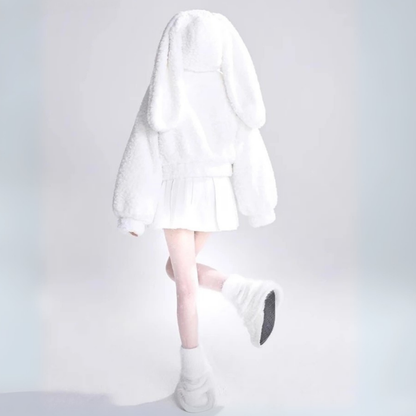 Veste à Capuche en Polaire Pelucheuse