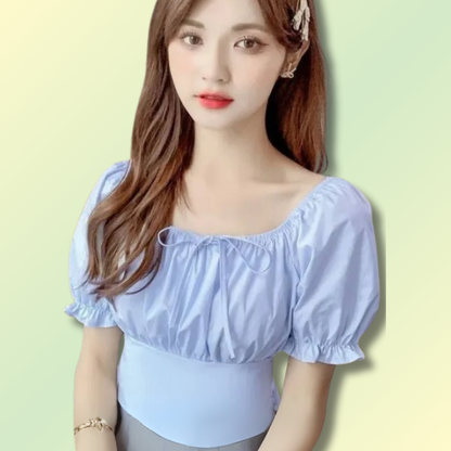 Kawaii Bow Tie Crop Top