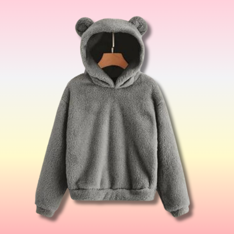 Sweat à Capuche en Polaire Oreilles d'Ours 