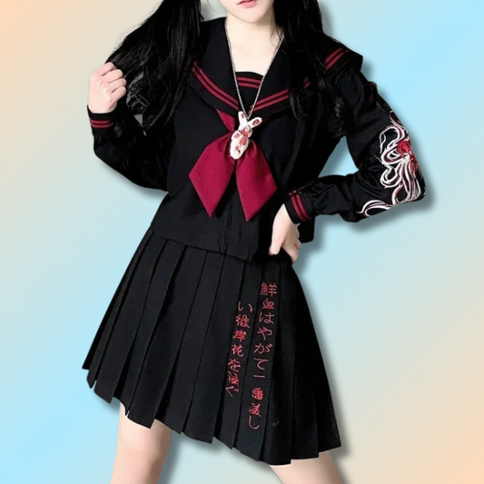 Red Japanese School Uniform