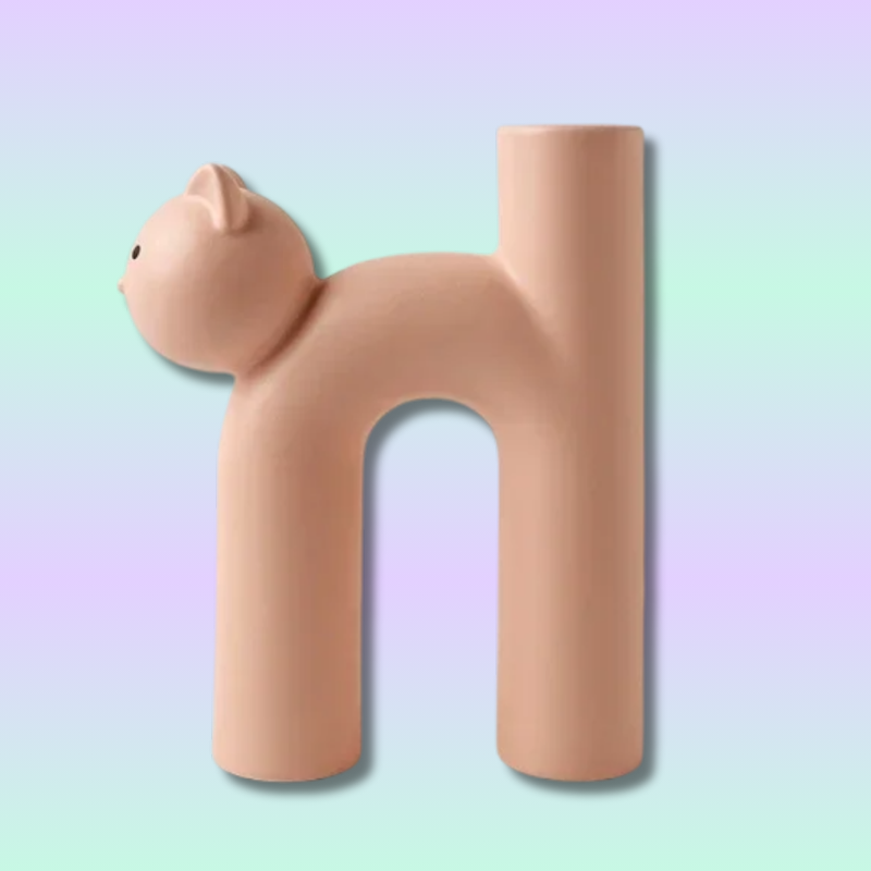 Vase en Céramique en Forme de Chat Mignon