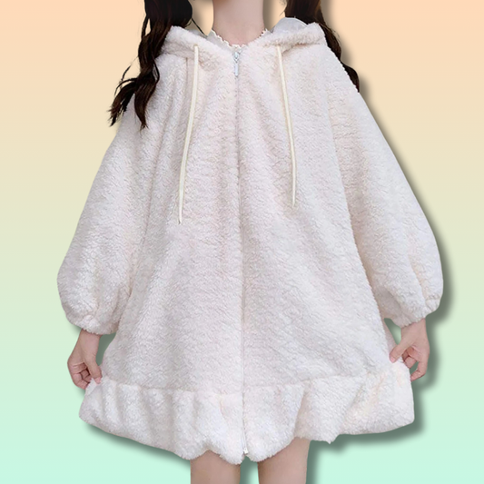 Fluffy Bunny Ear Hoodies