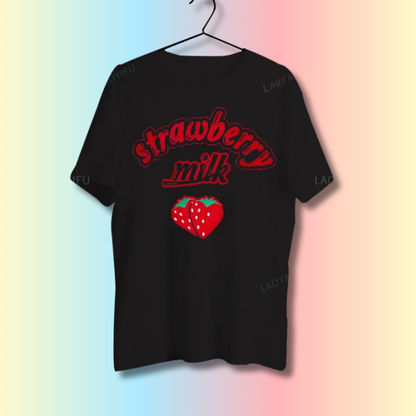 T-shirt Kawaii Strawberry Milk