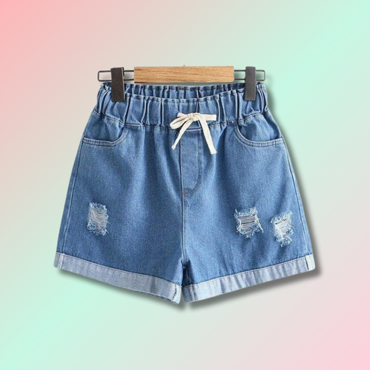 Ripped Denim Kawaii Shorts