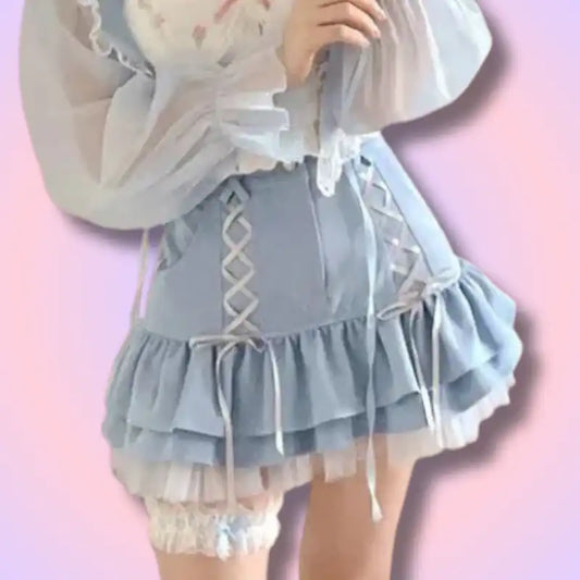 Blue Japanese Kawaii Skirt 