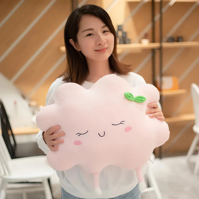 Kawaii Sun & Cloud Plush Cushion