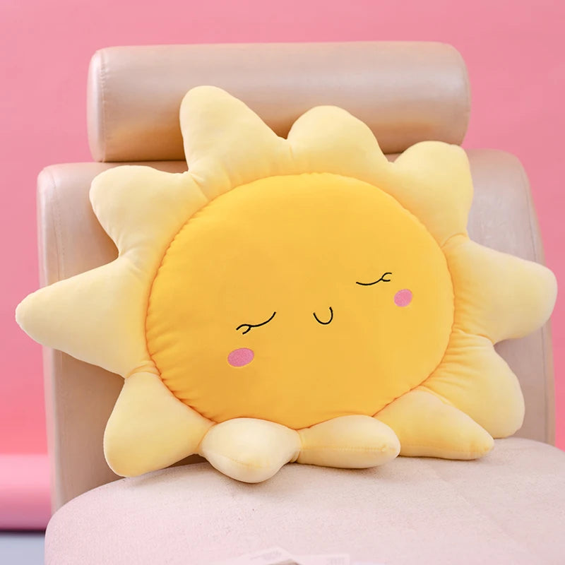 Kawaii Sun & Cloud Plush Cushion