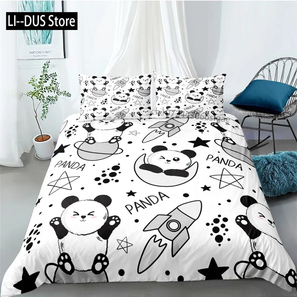 Kawaii Panda Bedding Set