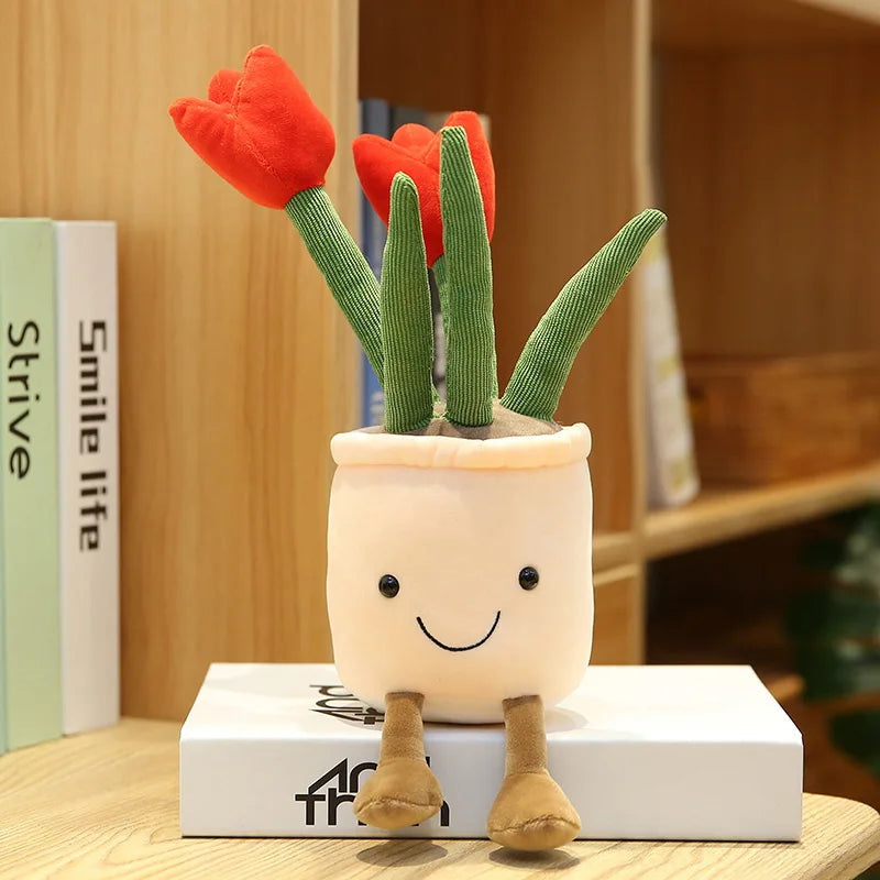 Peluche Tulipe Pot de Fleur