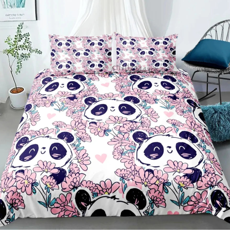 Kawaii Panda Bedding Set