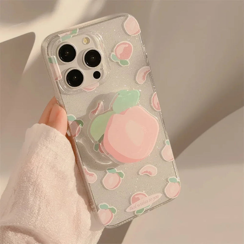 Coque iPhone  Kawaii Motif Pêche Rose 