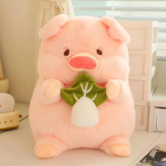 Chubby Hamburger & Cabbage Eating Pig Plushie