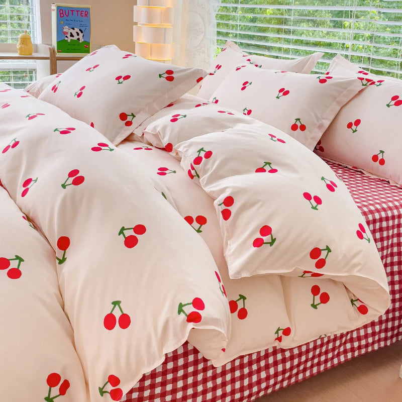 Kawaii Cherry Korean Bedding Set
