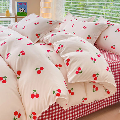 Kawaii Cherry Korean Bedding Set