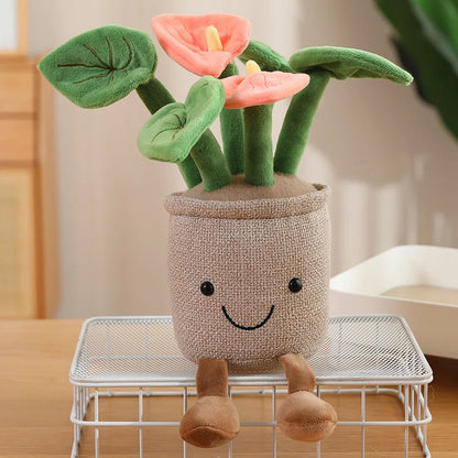 Peluche Plante en Pot Décorative