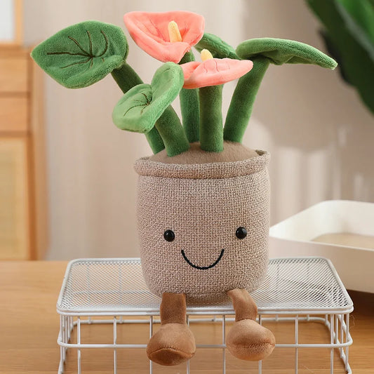 Peluche Plante en Pot Décorative