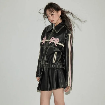 Veste en Cuir Kawaii