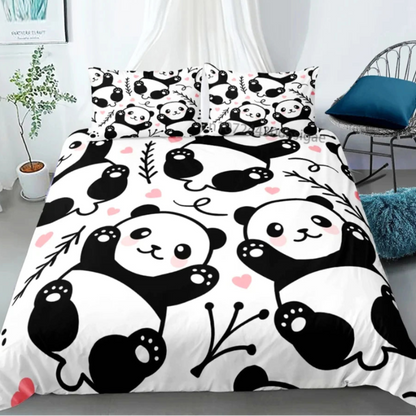 Kawaii Panda Bedding Set