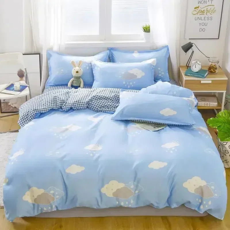 Kawaii Blue Bedding Set