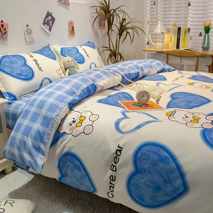 Kawaii Blue Bedding Set